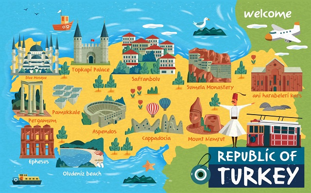 トルコ旅行　コース　地図